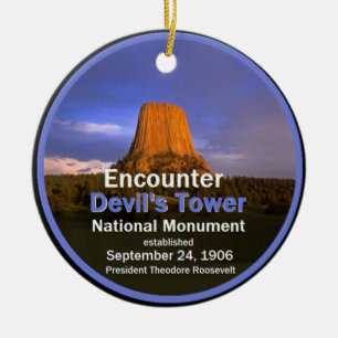 Ornement Rond En Céramique La tour WYOMING du diable