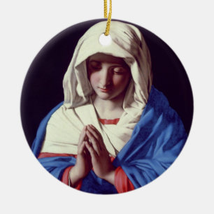 Ornement Rond En Céramique La Vierge dans la prière, 1640-50 (huile sur la