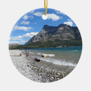 Ornement Rond En Céramique Lac Alberta, Canada Waterton