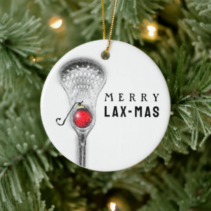 Ornement Rond En Céramique Lacrosse Noël Collectible