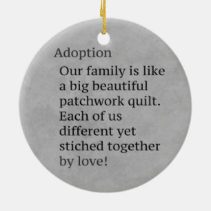 Ornement Rond En Céramique L'adoption est un patchwork