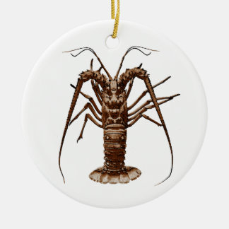 Ornement Rond En Céramique Langouste des Caraïbes