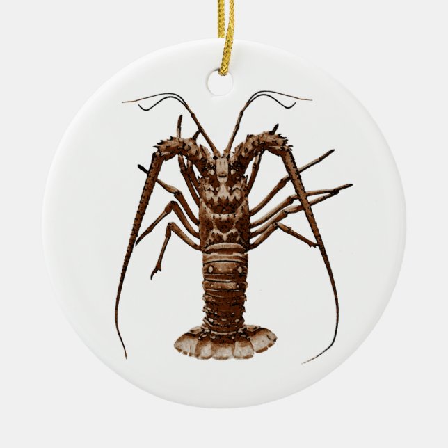 Ornement Rond En Céramique Langouste des Caraïbes (Devant)