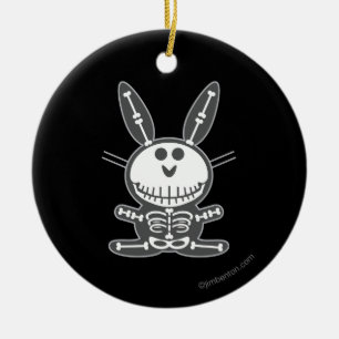 Ornement Rond En Céramique Lapin squelettique