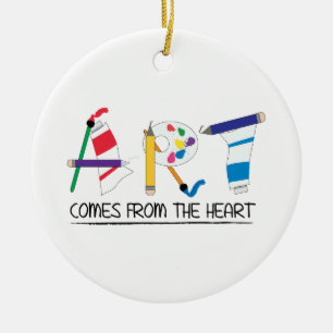 Ornement Rond En Céramique L'art vient du coeur