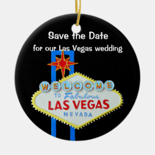 Ornement Rond En Céramique Las Vegas épousant des économies la date