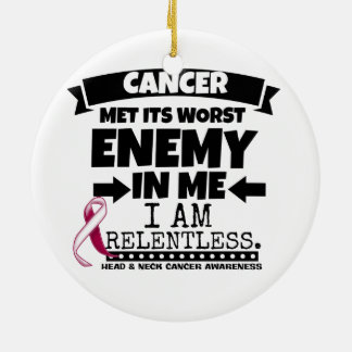 Ornement Rond En Céramique Le cancer de la tête et du cou a rencontré son