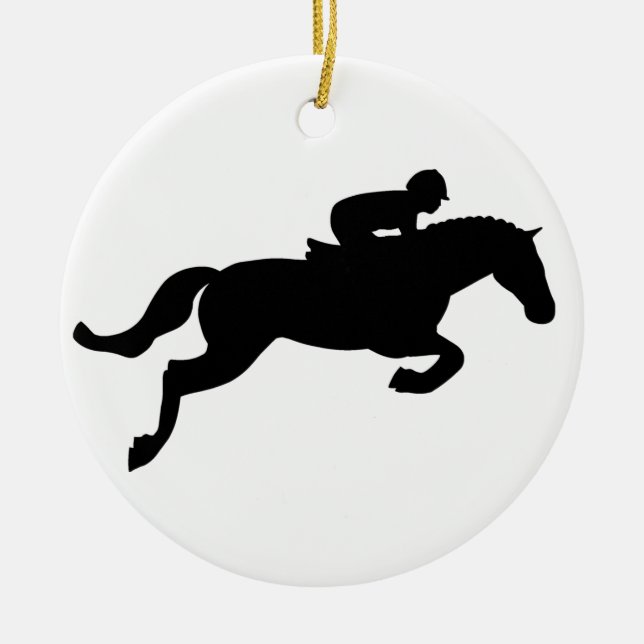 Ornement Rond En Céramique Le cheval sautent (Devant)