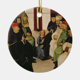 Ornement Rond En Céramique Le Christ parmi les médecins (huile sur le