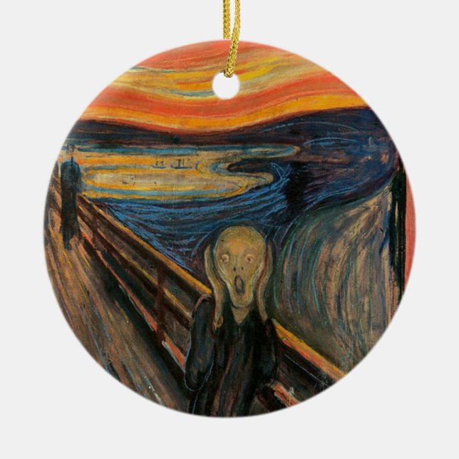 Ornement Rond En Céramique Le cri perçant par Edvard Munch (Devant)