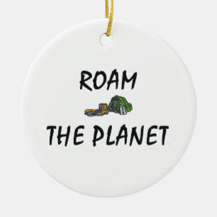 Ornement Rond En Céramique Le DESSUS errent la planète