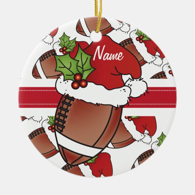 Ornement Rond En Céramique Le football de Christma (Devant)