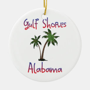 Ornement Rond En Céramique Le Golfe étaye l'Alabama