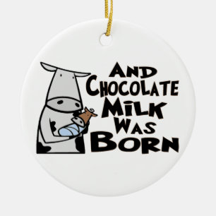 Ornement Rond En Céramique Le lait chocolaté était né