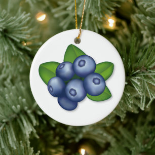 Ornement Rond En Céramique Le Meilleur Blueberry Berry