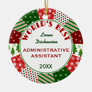 Ornement Rond En Céramique Le meilleur cadeau de Noël d'Admin Asst