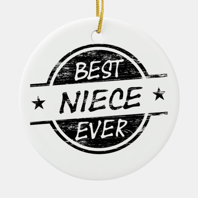 Ornement Rond En Céramique Le meilleur noir de nièce jamais (Devant)