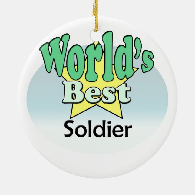 Ornement Rond En Céramique Le meilleur soldat du monde (Dos)