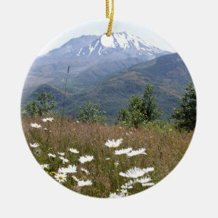 Ornement Rond En Céramique Le Mont Saint Helens
