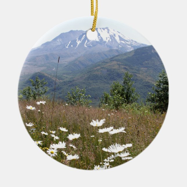 Ornement Rond En Céramique Le Mont Saint Helens (Devant)