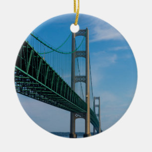 Ornement Rond En Céramique Le pont Mackinac
