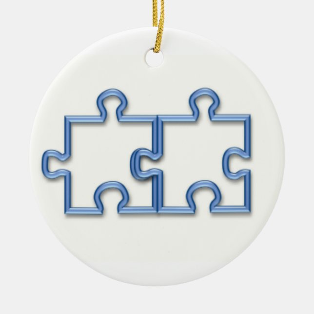 Ornement Rond En Céramique Le puzzle rapièce l'ornement (Devant)