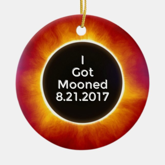 Ornement Rond En Céramique L'éclipse solaire américaine obtient le 21 août (Devant)