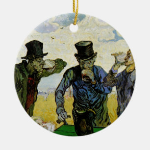 Ornement Rond En Céramique Les Buveurs par Vincent van Gogh