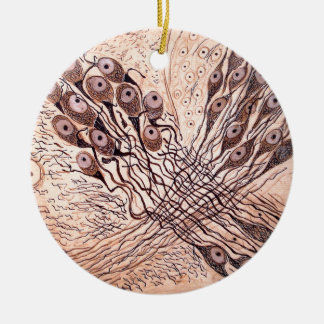 Ornement Rond En Céramique Les neurones 1 de Cajal