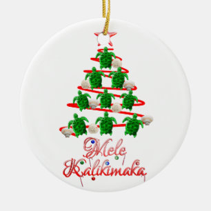 Ornement Rond En Céramique Les tortues de mer de Mele Kalikimaka