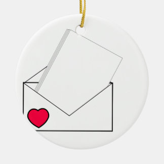 Ornement Rond En Céramique Lettre d'amour