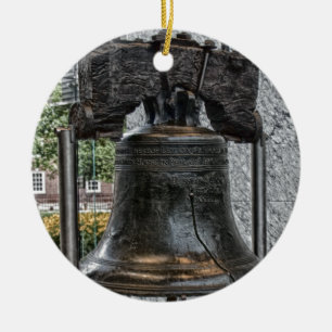Ornement Rond En Céramique Liberty Bell