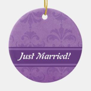 Ornement Rond En Céramique Lilac Damask