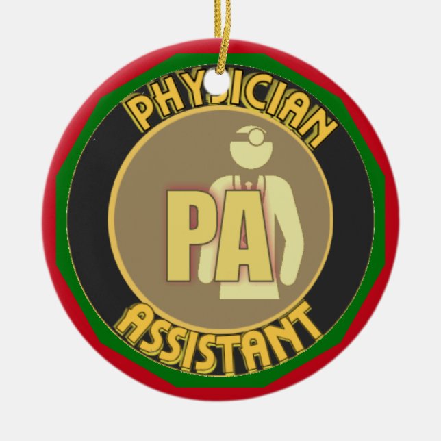 ORNEMENT ROND EN CÉRAMIQUE LOGO D'ASSISTANT PHYSICIEN PA (Devant)