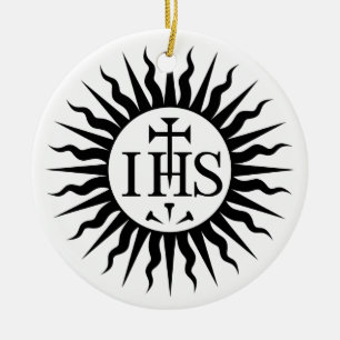 Ornement Rond En Céramique Logo de société de Jésus (jésuites)