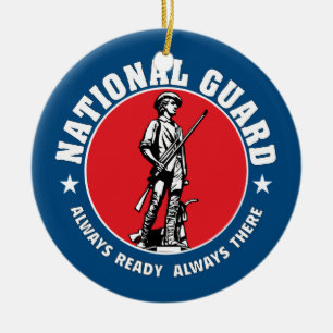 Ornement Rond En Céramique Logo historique de garde nationale d'armée