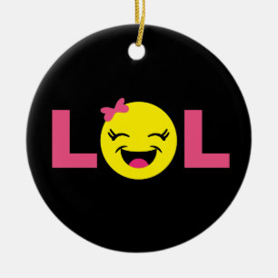 Ornement Rond En Céramique LOL Girly Emoji