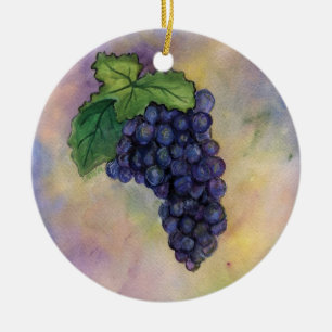 Ornement Rond En Céramique L'ornement des raisins de vin Pinot Noir
