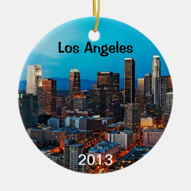 Ornement Rond En Céramique Los Angeles Keepsaké (Devant)
