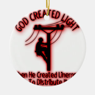 Ornement Rond En Céramique Lumière créée par Dieu - bible drôle, concepti
