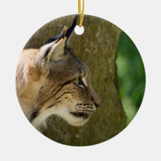 Ornement Rond En Céramique Lynx eurasien (Devant)