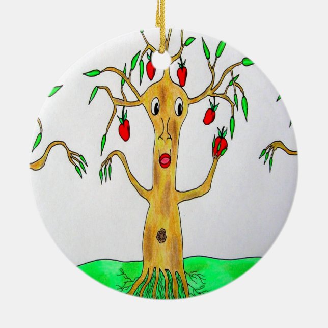 Ornement Rond En Céramique M. Appletree Christmas Ornament (Dos)