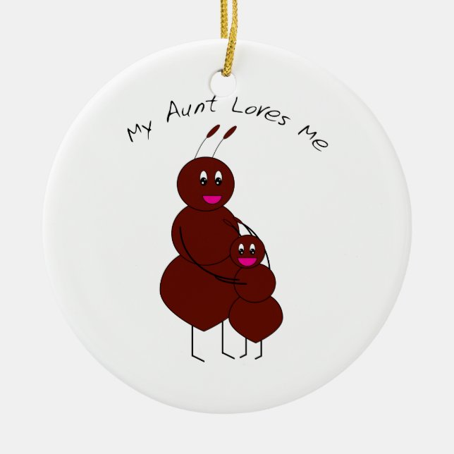 Ornement Rond En Céramique Ma Tante M'Aime Ant Ornament (Devant)