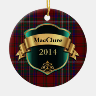 Ornement Rond En Céramique MacClure Tartan Plaid