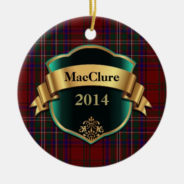Ornement Rond En Céramique MacClure Tartan Plaid (Devant)