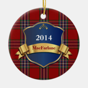 Ornement Rond En Céramique MacFarlane Tartan Plaid