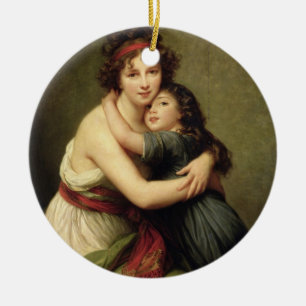 Ornement Rond En Céramique Madame Vigee-Lebrun et sa fille