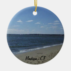 Ornement Rond En Céramique Madison CT Connecticut Hammonasset Beach