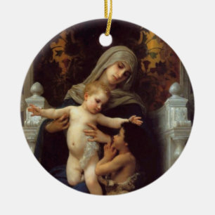 Ornement Rond En Céramique Madonna, Bouguereau