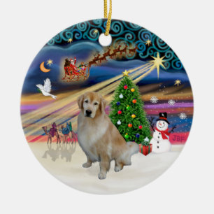 Ornement Rond En Céramique Magie de Noël - Rétrificateur d'or léger 10